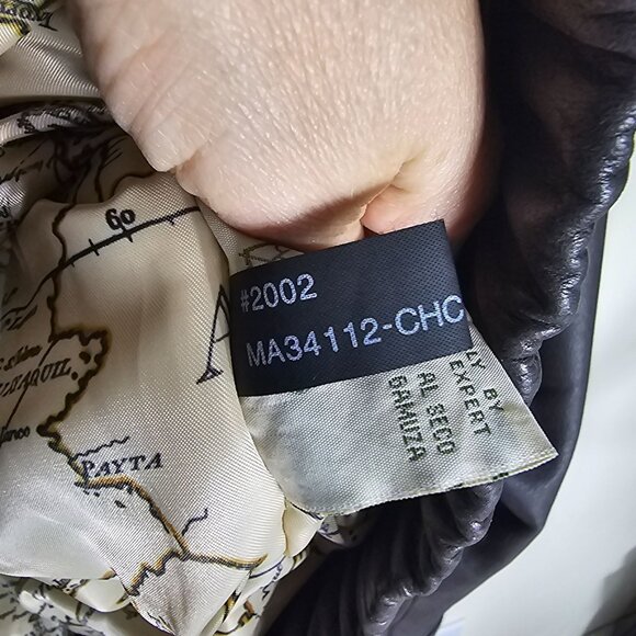 G-III Leather Bomber Jacket XXL Brown Full Zip Map Lining Aviator Pilot MA34112 - Picture 12 of 16